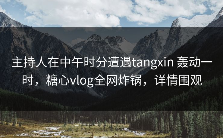 主持人在中午时分遭遇tangxin 轰动一时，糖心vlog全网炸锅，详情围观