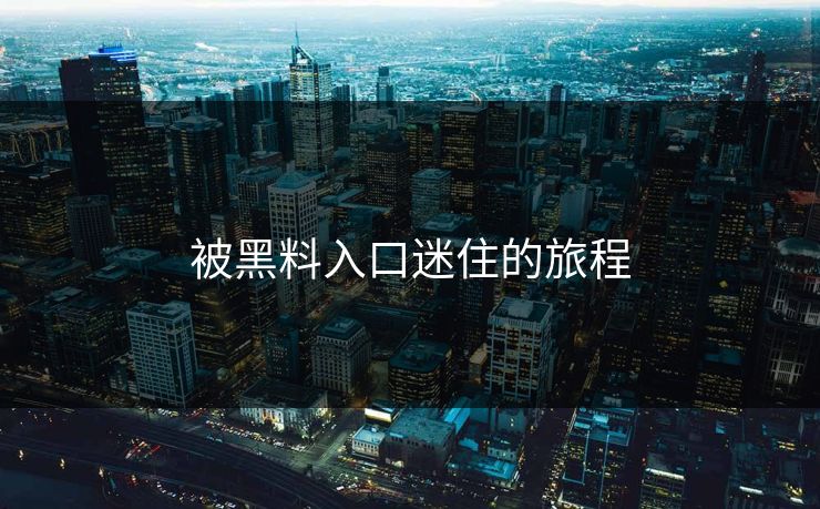 被黑料入口迷住的旅程
